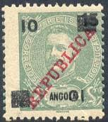 Angola Carlos I with Double Overprint Error